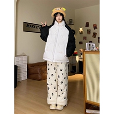 加绒加厚冬款男女立领棉衣保暖拼色面包服外套MY22P75，男装棉衣，星座1013-1