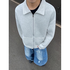 YK86030-P4550%棉50%聚酯纤维加厚420克重磅开衫卫衣外套，女装短外套，电商A086-1