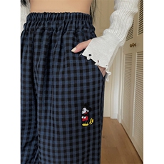 复古格子美式高街痞帅时尚长裤运动裤男士宽松休闲裤KK283-P40，女装休闲裤，星座911-3
