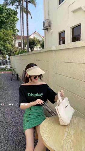 2021夏季一字领格子套装，女装职业装，千衣百顺