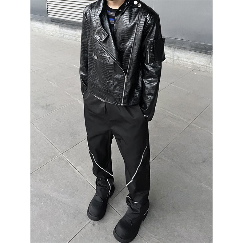 B221美式ins高街暗黑小众拉链情侣休闲冲锋裤LK23030-P65控88,男装休闲裤,电商B221