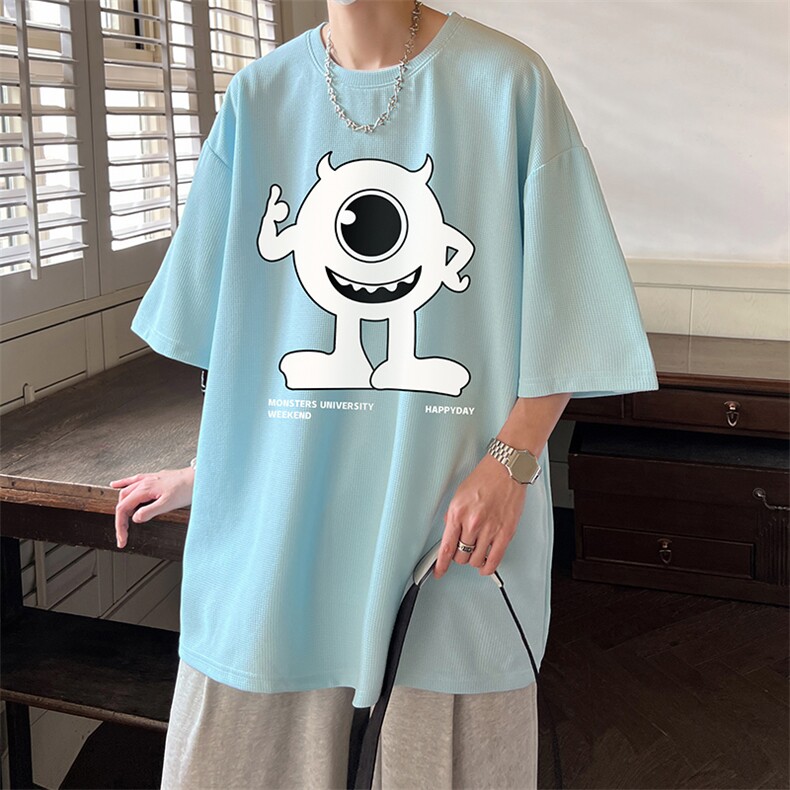 华夫格t恤男短袖男大码五分袖酒店风HT73327-P22,男装T恤,电商A040