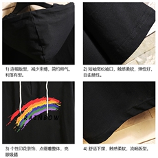 LD54064-P45连帽短袖t恤男大码胖子带帽五分袖中袖砖墙挂拍，男装T恤，电商A040A