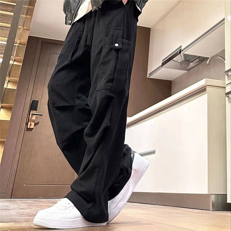 秋冬休闲运动港风灯芯绒工装裤男女潮流多口袋百搭长裤1167裤,男装休闲裤,星座218-1（原230）