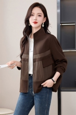 纯色短外套秋季2024新款女装立领正肩圆领轻熟休闲上衣，女装短外套，衣之秀