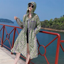 防晒衣女夏季2025新款长款长袖宽松透气洋气时尚印花罩衫防晒衫，女装防晒衣，帛香坊