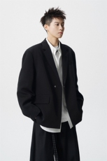 简约刺绣金属扣设计休闲西装大码M-5XL韩版西服男XF78085P85控128，男装西服，星座227-7