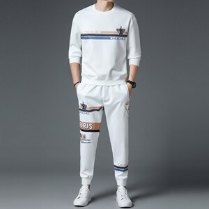 SXL9615秋季2023年新款男士长袖长裤修身休闲时尚卫衣套装P155图片