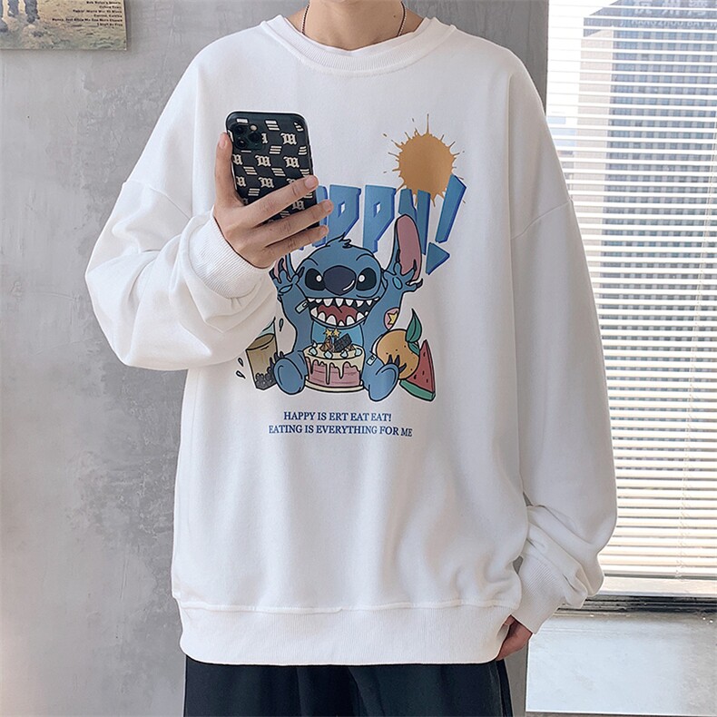 S6077-P35加绒-P40春季圆领卫衣男大码韩版宽松长袖外套男,男装卫衣,电商A040