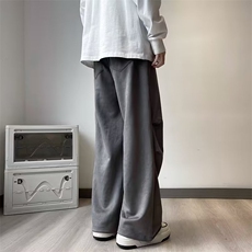 秋季休闲长裤重磅垂顺卫裤美式运动潮流复古宽松百搭ins阔腿情侣，男装休闲裤，四季星座218-1