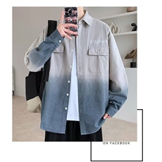 复古灯芯绒外套男秋冬季刺绣cityboy工装夹克高街潮ins宽松上衣服，男装衬衫，星座506A