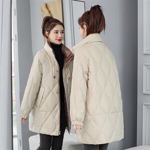 棉衣女中长款2021冬季新款女装韩版时尚保暖羽绒棉服棉袄外套图片