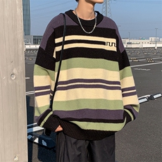 B384P48秋冬男装毛衣时尚休闲宽松打底衫条纹鹿毛绒，男装针织衫/毛衣，星座512-6