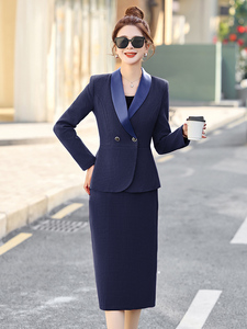 气质女神范西装套装裙女2025春秋新款高级感韩版小西服职业两件套图片