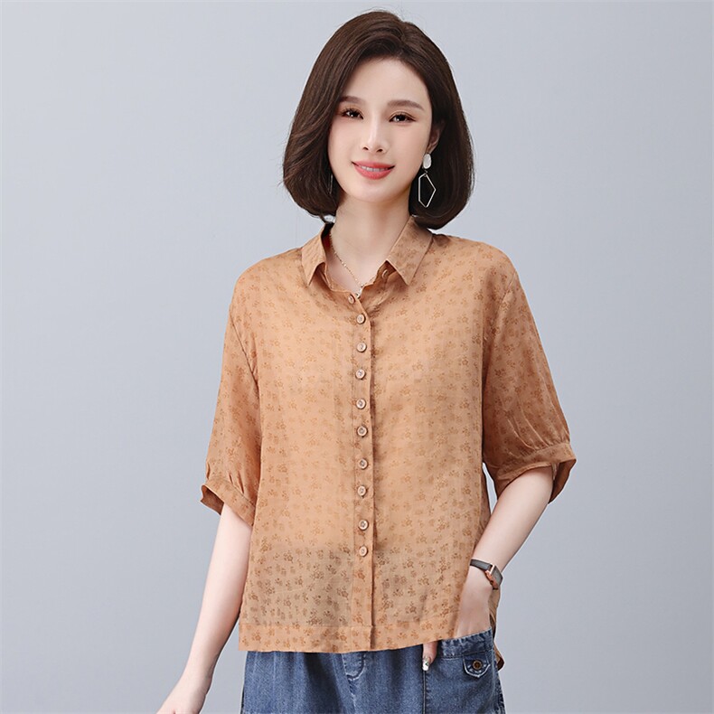 时尚休闲牛仔女夏2025新款小个子苎麻衬衫棉麻洋气减龄,女装衬衫,悦见她