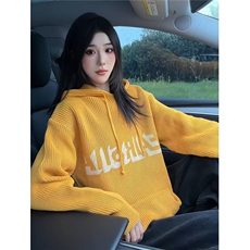 连帽毛衣套头女秋季2025年新款宽松小个子百搭针织外套上衣，男装针织衫/毛衣，星座1210-1