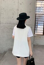 时尚胸花马甲，女装马甲，咔蒂妮