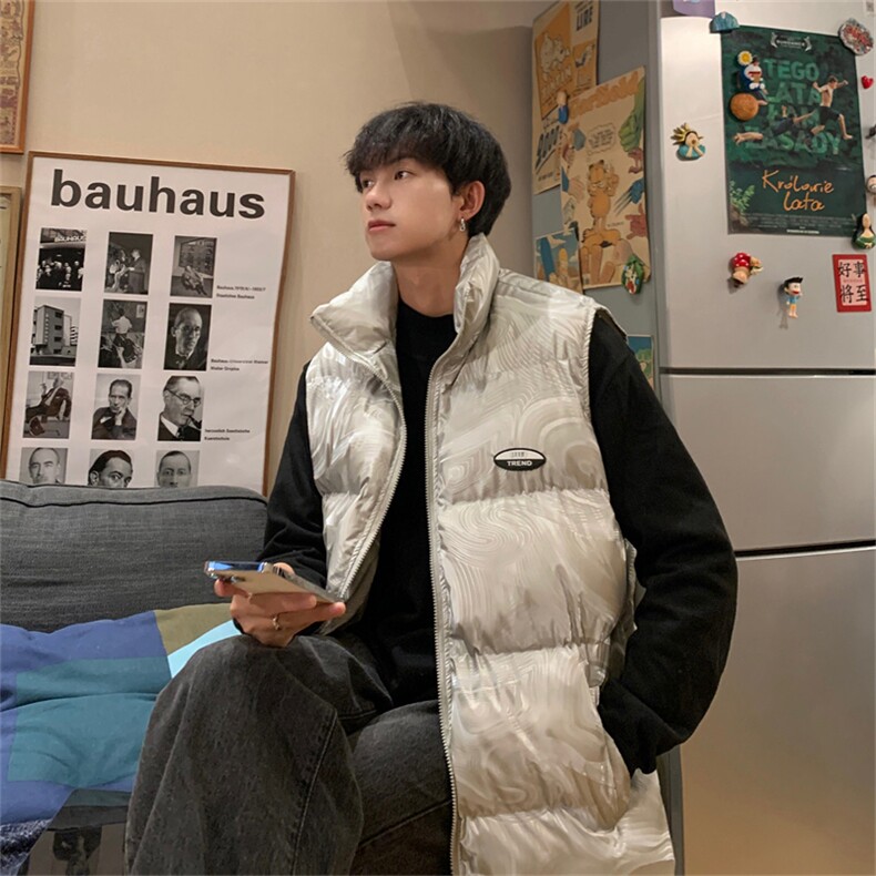 特P60冬季棉服马甲男港风宽松棉衣无袖外套MJM263,男装棉衣,电商B370