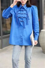 春季来啦！很有设计感的一款衬衣，版型宽松超显瘦，其它，欧以美