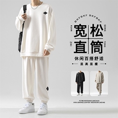 美式潮牌秋季2026新款宽松束脚卫裤休闲男装两件套TZ832-特批-98，男装休闲裤，星座718