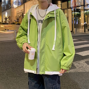 秋季假两件夹克男潮流时尚休闲外套拼接上衣JK062-P65图片