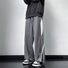 日系长裤拉链时尚新款文艺中腰青春流行夏季微弹休闲裤男潮流，男装休闲裤，星座716-4
