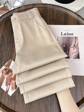 亚麻天丝阔腿裤女夏季2025新款春高腰垂感防晒棉麻直筒休闲长裤薄，女装休闲裤，云美莎专业女裤-全店现货