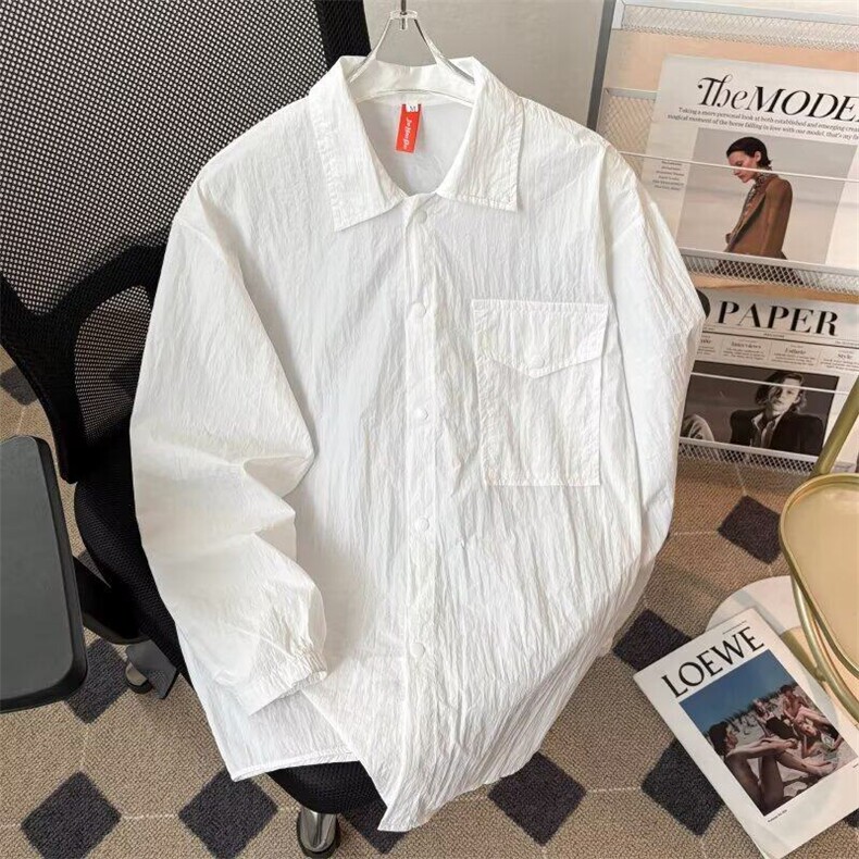 长袖衬衫男春夏装加肥加大码潮胖人宽松休闲防晒衣外套CY1173-P40，男装防晒衣，星座412-3