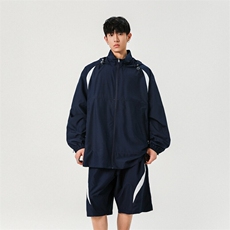 拼色双拉链抽绳外套运动复古休闲两件套男A406TZ2678特P78，男装休闲套装，星座309（原A406）