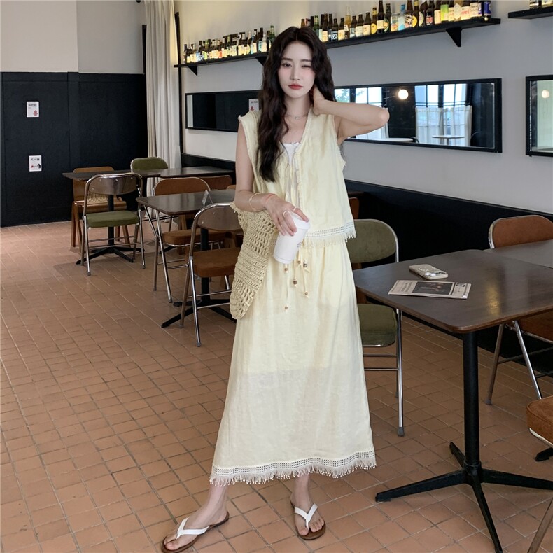 [新款】度假风流苏背心马甲套装裙2C212-G128-P165-K218,女装套装/套裙,2C212