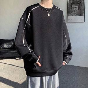 2025菠萝格新款拼接圆领休闲潮男生早春长袖卫衣YY6883-P50