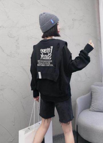 【卫衣现货】春季新款字母披肩卫衣，女装卫衣/绒衫，易霏金熙