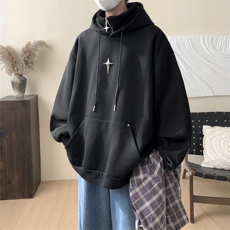 复合牛奶丝假两件加厚连帽卫衣半拉链外套CP42-特P:40 控价:88图片