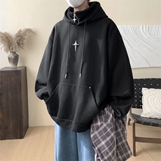 复合牛奶丝假两件加厚连帽卫衣半拉链外套CP42-特P:40控价:88，男装卫衣，电商B371