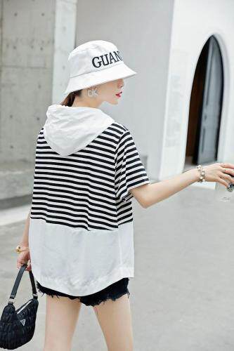 条纹针织带帽衫，女装，陶子频道