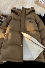 毛毯冬款字母印花时尚百搭宽松连帽棉服A247-MY164特批95控158，男装棉衣，电商A247