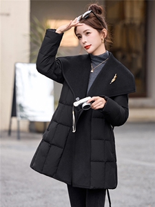现货90白鸭绒羽绒服女2026年冬季新款中长款休闲羽绒服女图片