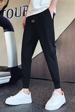 痞帅潮牌裤子社会小伙紧身裤男士束脚裤夏季薄款九分裤休闲裤A08，男装休闲裤，星座712-1