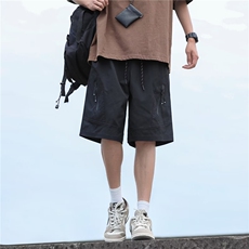 日系复古工装短裤男夏季防水中裤青少年百搭五分裤男户外休闲裤，男装牛仔裤，星座601-2