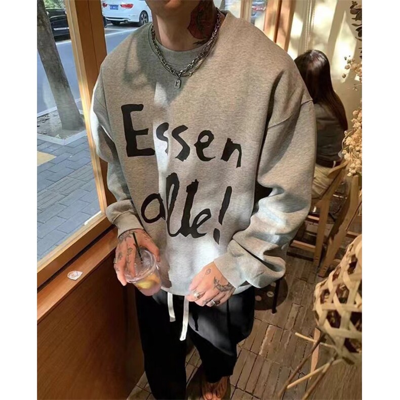 网图WY06-P55现货-420克直播品质秋冬美式宽松字母印花套头卫衣,男装卫衣,电商B327