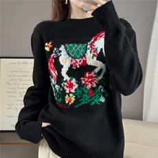 2025年秋季时尚百搭通勤简约休闲旋转木马，女装羊毛衫，佰米娇羊绒