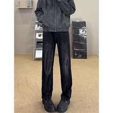 B221美式ins高街暗黑小众破洞修身微喇牛仔裤LK24158-P65控88，男装牛仔裤，电商B221
