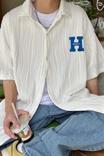 1港风情侣贴布绣衬衫大码M-5XL网红潮短袖衬衫DSC7767特P35控58，男装T恤，星座226-2