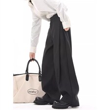 春秋美式高街休闲裤男女垂感阔腿西裤长裤纯色西装裤宽松直筒裤子，男装西服套装，电商A443