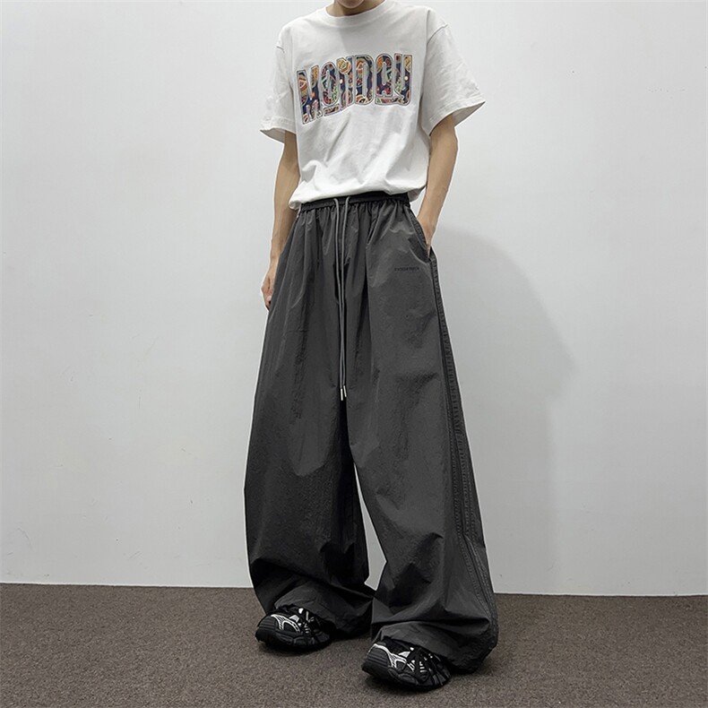 辣妹橘红色工装裤女褶皱休闲显瘦阔腿美式宽松裤K0846-P50,男装工装外套,星座308B-2