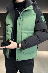 2024新款羽绒服男士冬季拼色连帽外套 B240-YR9818-P185图片