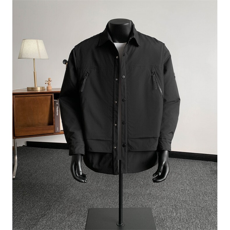 【3图可选档口自拍款要大图】假两件棉衣KD123P110控158，男装棉衣，电商A466