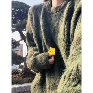1506-1/MZ191/P58毛红色毛衣冬季节日慵懒软糯长毛针织衫上衣男女图片