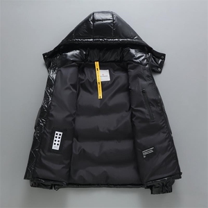 冬装新白鸭绒羽绒服男短款亮面韩版面包服加厚冬季外套潮117-P100图片