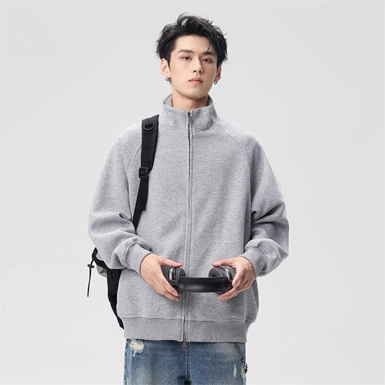 5384-P50重磅休闲百搭情侣立领拉链开衫运动外套,女装卫衣/绒衫,星座617A-2